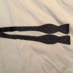 Banana Republic Grey and Silver Polka Dot Silk Bow Tie
